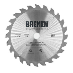Sierra Circular con Dientes de Widia 7 1/4" 24 Dientes Bremen