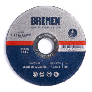 Discos de Corte 4-1/2" x 1.2 x 22 mm Bremen